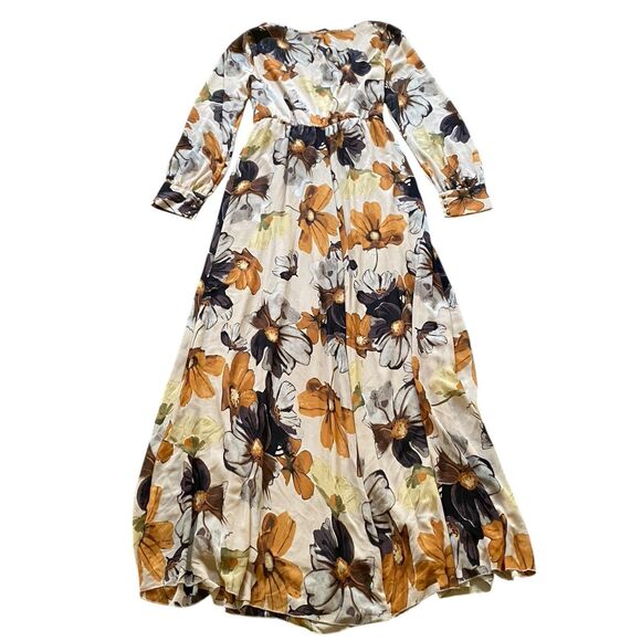 Baltic Born Maxi Floral Dress 3XL Multicolor Belted Long Sleeve Romantic Party - Picture 5 of 13